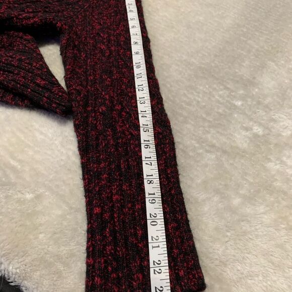 Cabelas Womens Hooded Pullover Black Red Long Sleeve Knit Sweater Size Large - Picture 7 of 8